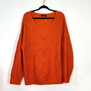 Dokotoo Women’s Orange Knit Long Sleeve Sweater Sz XL